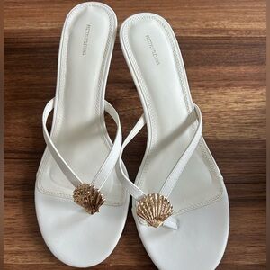 White Heels with Gold Accent